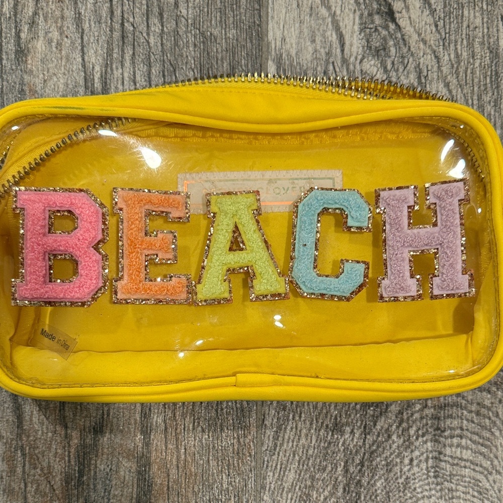 Stoney Clover Lane Yellow BEACH Clear Front Pouch
